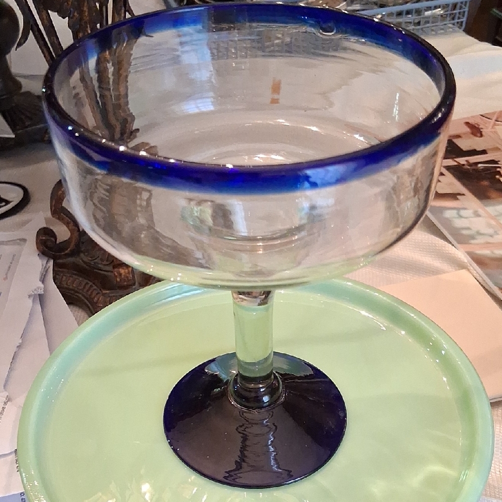 Mexican Hand Blown Margarita Glass